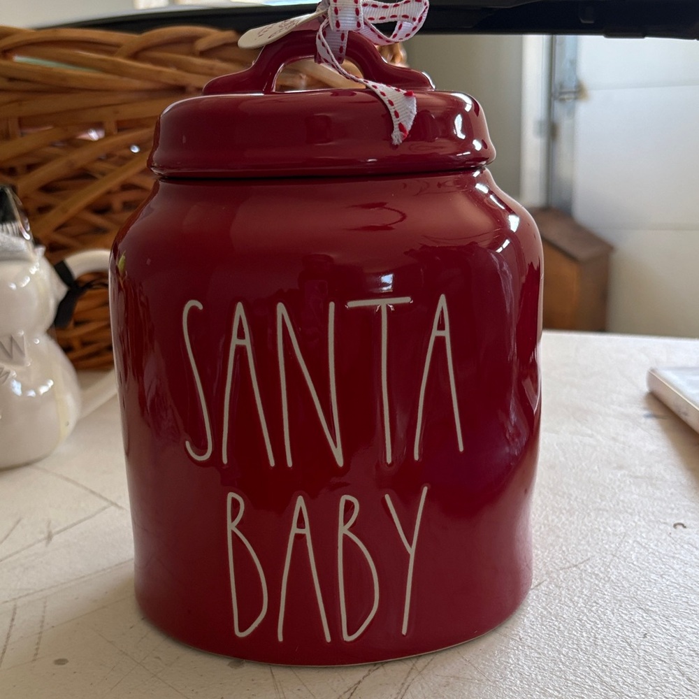 Rae Dunn Red Santa Baby Canister